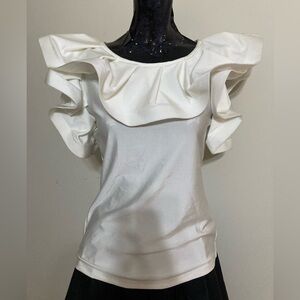 Elegant White Ruffle Top
Item# TSbl16